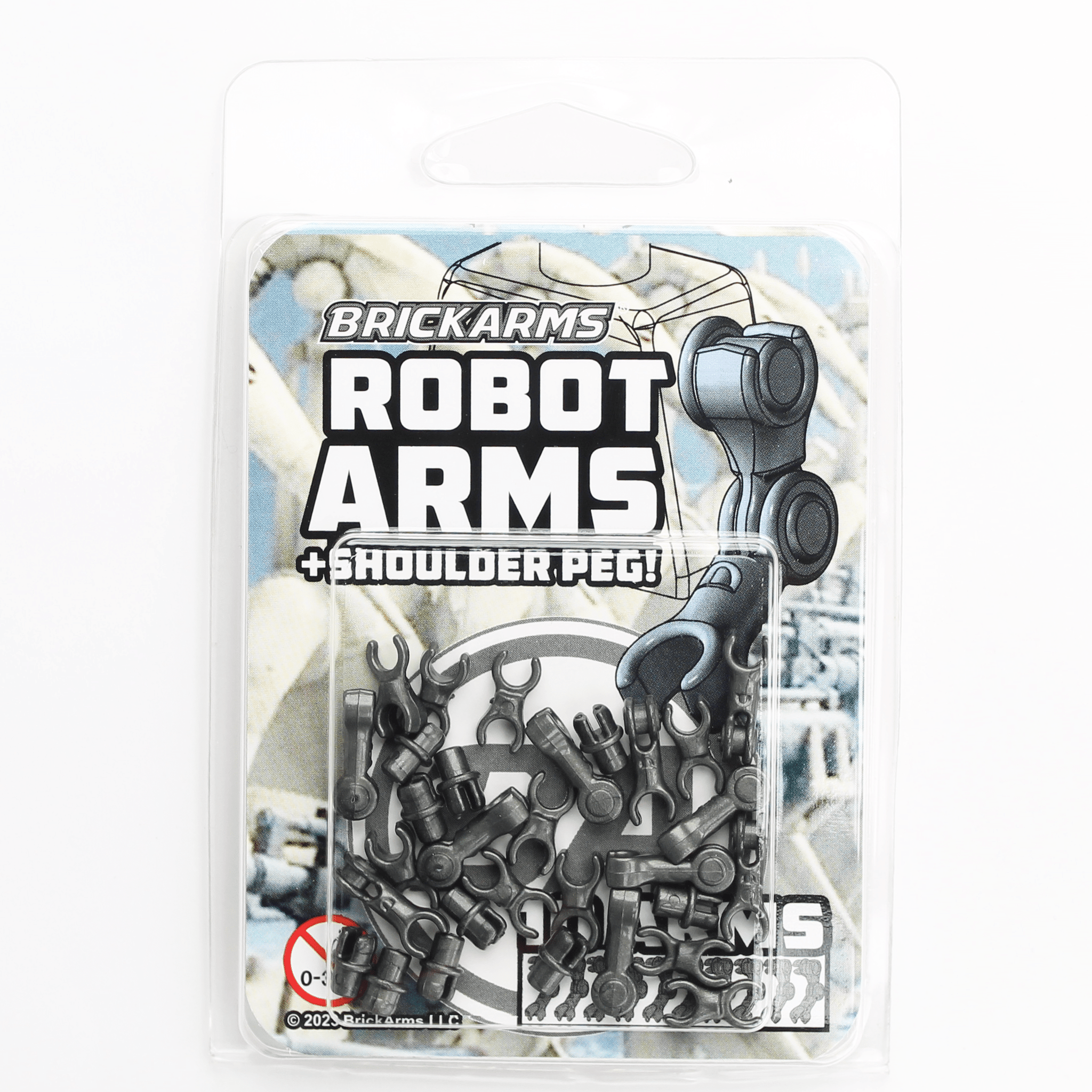 BrickArms Robot Arms + Shoulder Peg: 10 Arms - Orbital Minifigs