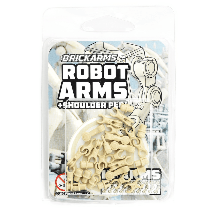 BrickArms Robot Arms + Shoulder Peg: 10 Arms - Orbital Minifigs