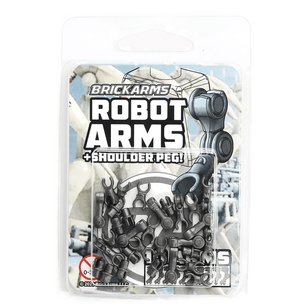 BrickArms Robot Arms + Shoulder Peg: 10 Arms - Orbital Minifigs